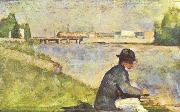 Georges Seurat Sitzender Mann France oil painting artist